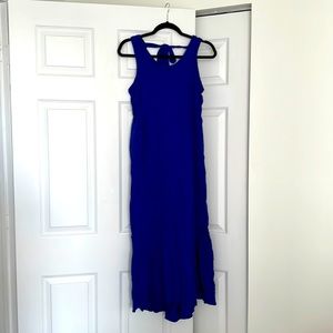 Splendid Royal Blue knit maxi dress Tie back cute! Size small S EUC